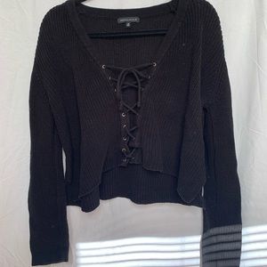 Kendall & Kylie Crop Tied Sweater